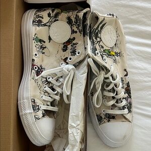 Converse x Sheila Bridges Harlem Toile high tops  - Cream